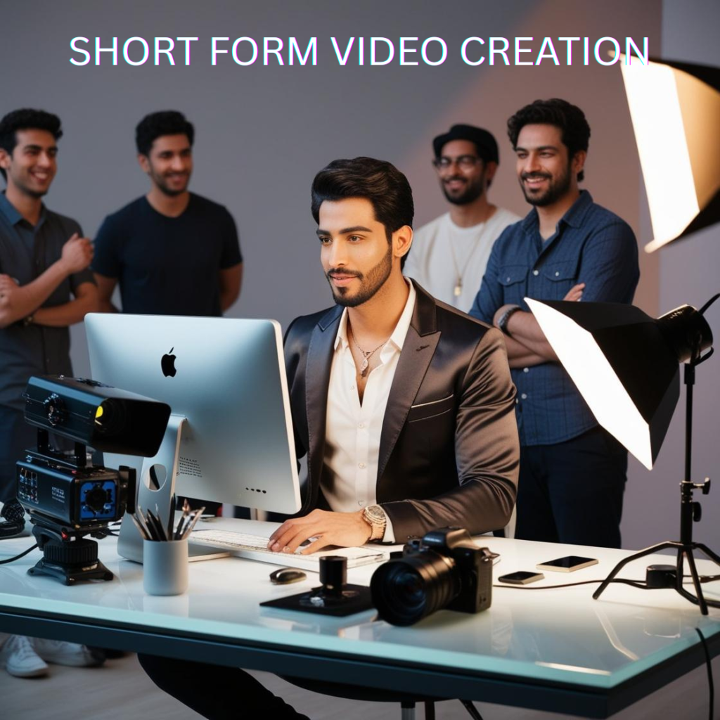 A man demonstrating how to create a short form video